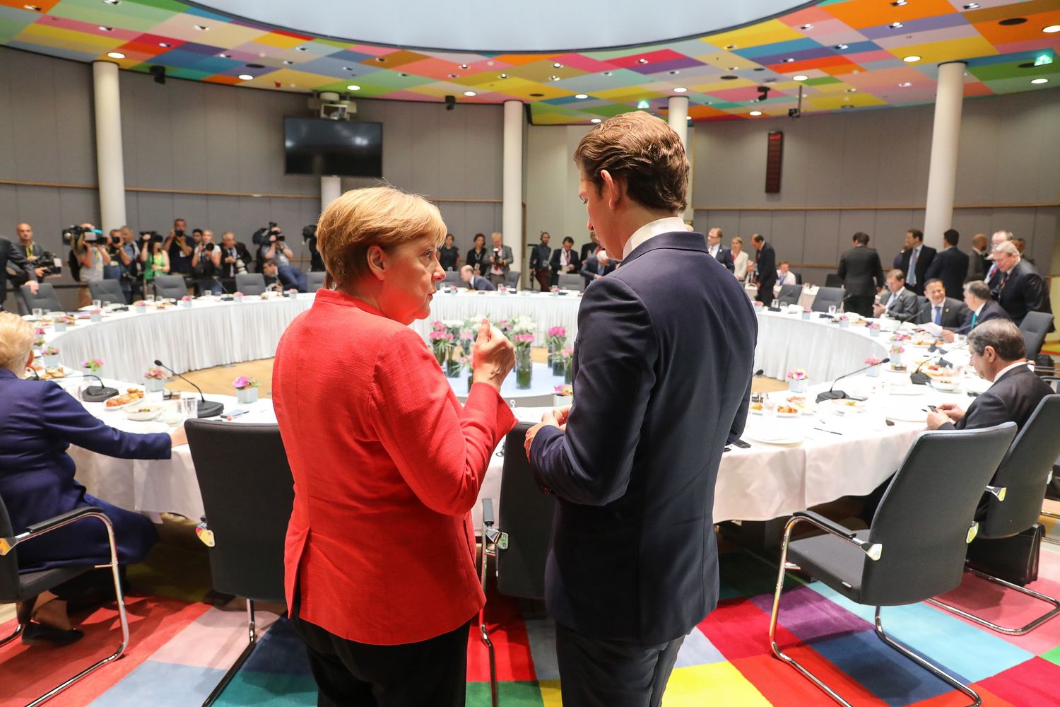 &nbsp;Angela Merkel e Sebastian Kurtz al vertice di Bruxelles&nbsp;