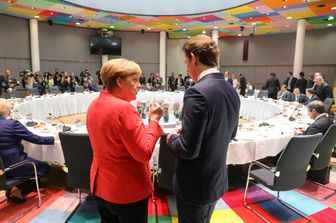 &nbsp;Angela Merkel e Sebastian Kurtz al vertice di Bruxelles&nbsp;