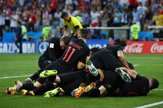 &nbsp;L'esultanza della Croazia dopo la vittoria ai rigori