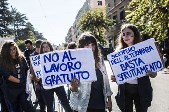 &nbsp;Una manifestazione di studenti contro l'alternanza scuola-lavoro