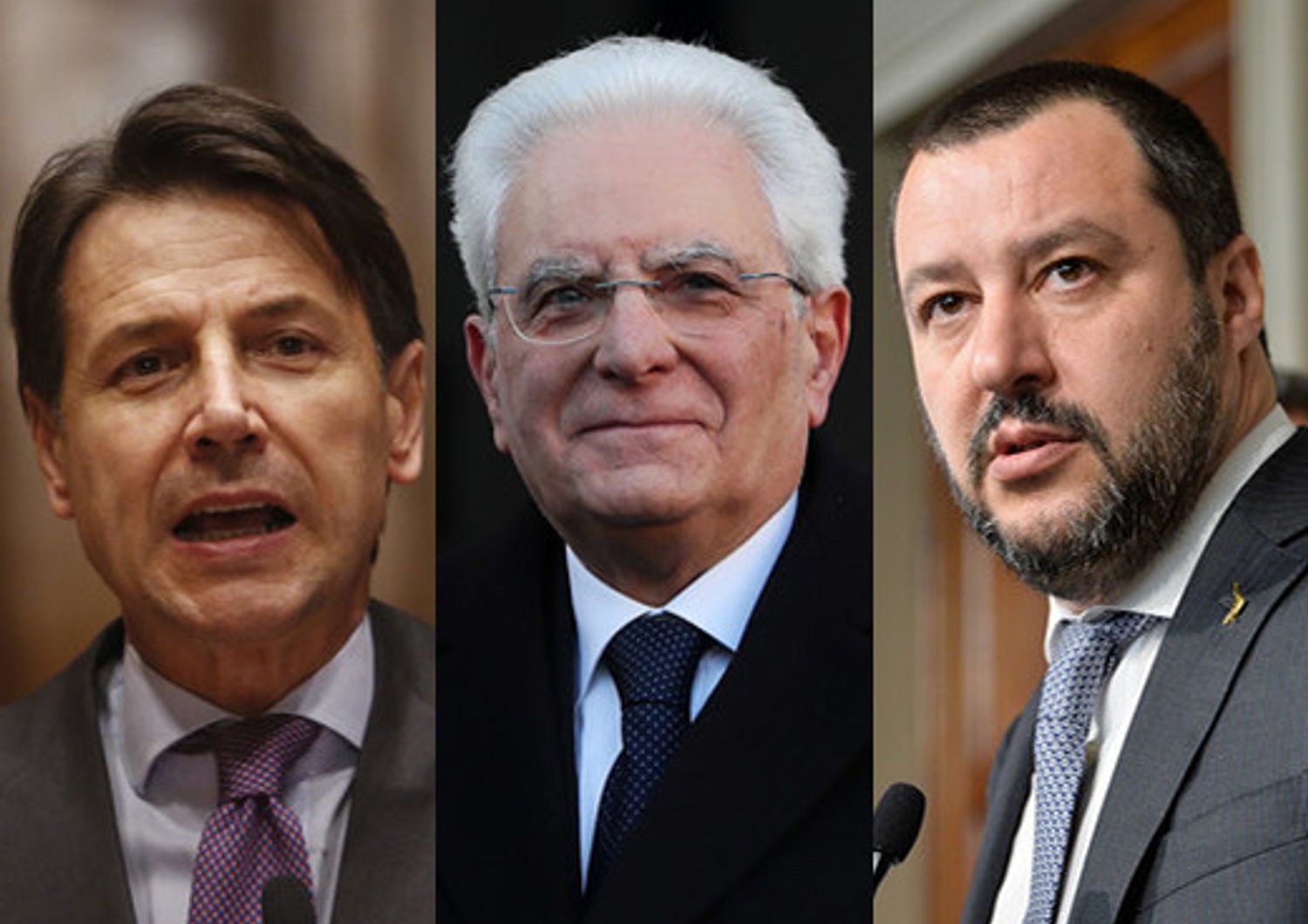 &nbsp;Giuseppe Conte, Sergio Mattarella, Matteo Salvini