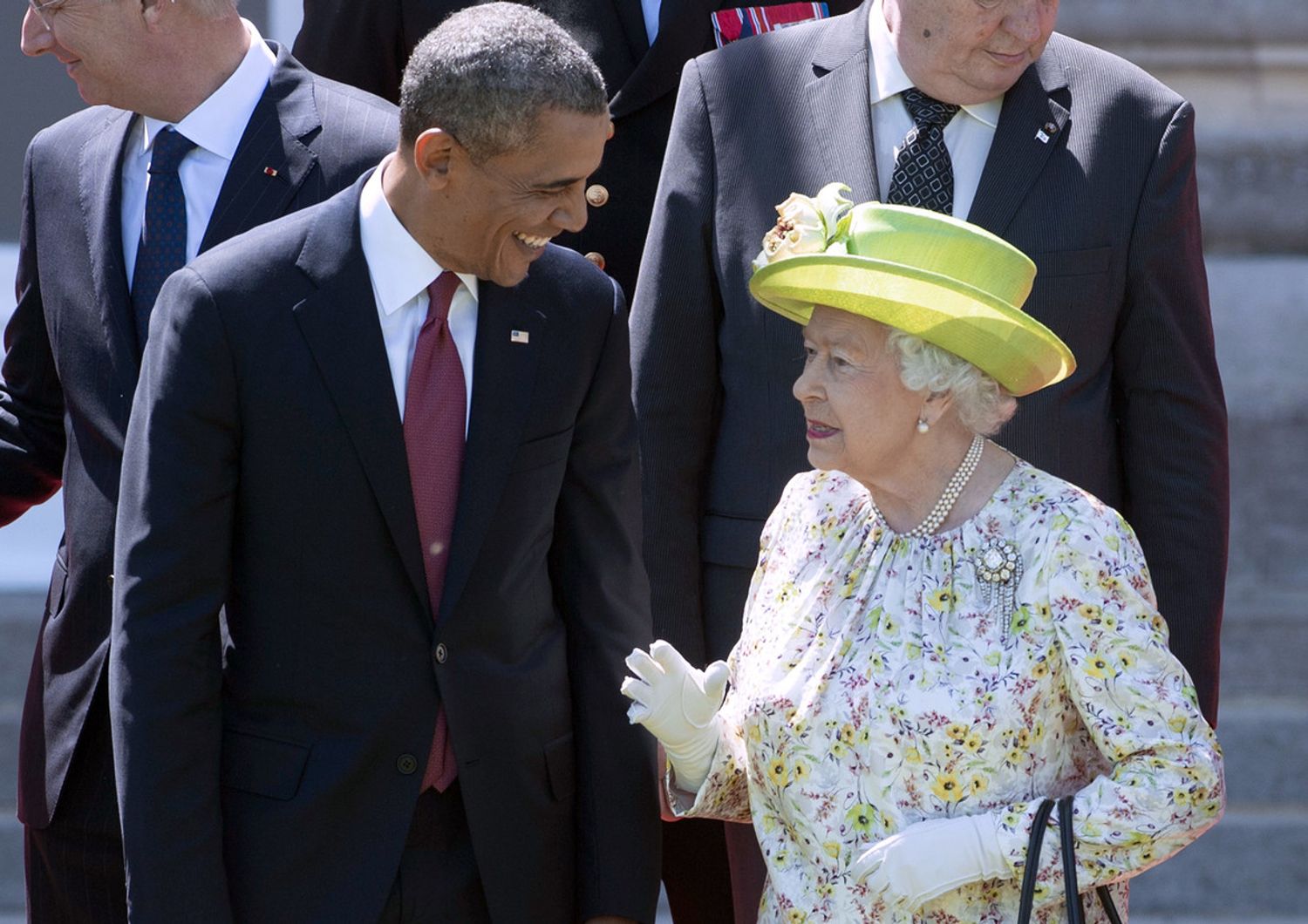 &nbsp;Barack Obama e la Regina Elisabetta nel 2014, in occasione delle celebrazioni del 70esimo anniversario dello sbarco in Normandia
