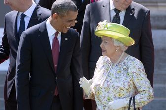 &nbsp;Barack Obama e la Regina Elisabetta nel 2014, in occasione delle celebrazioni del 70esimo anniversario dello sbarco in Normandia
