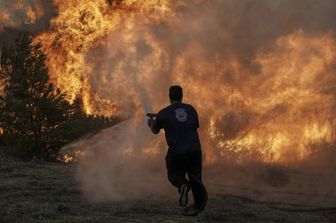 &nbsp;Un incendio a Penteli, in Grecia