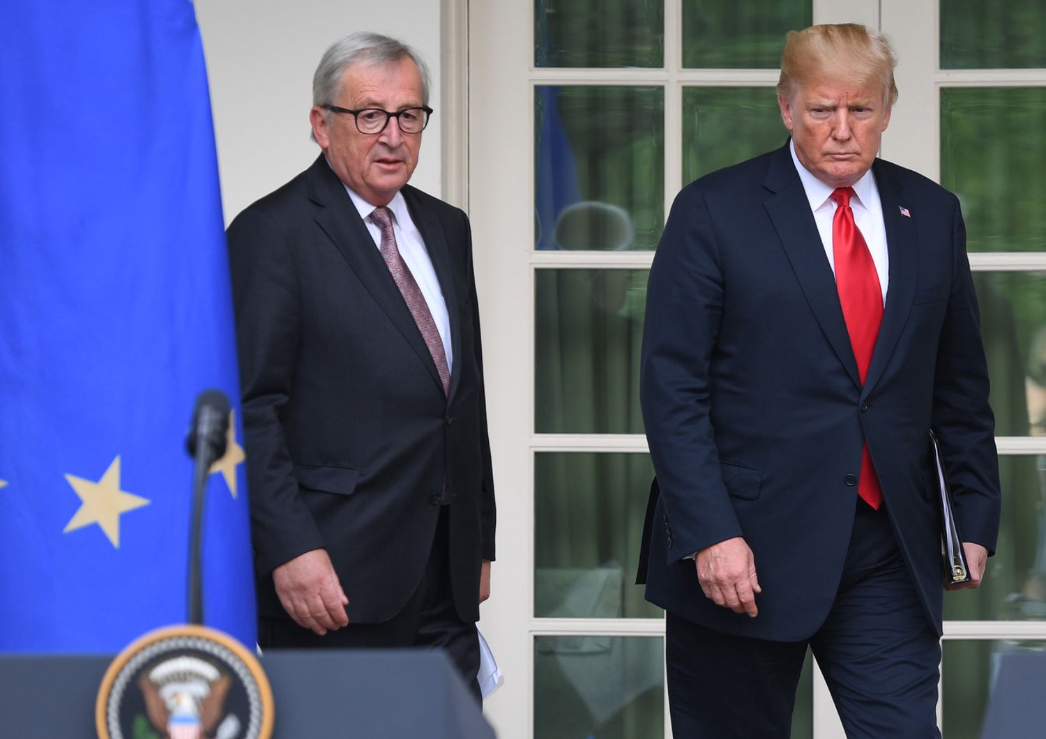 &nbsp;Jean Claude Juncker e Donald Trump