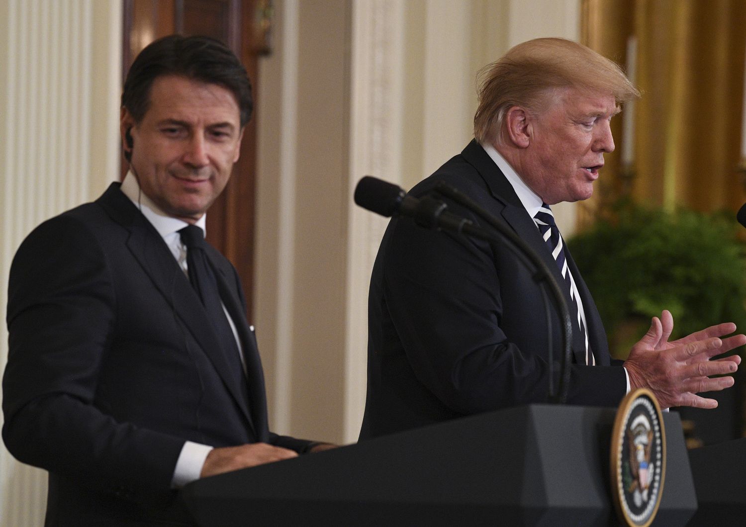 &nbsp;Giuseppe Conte e Donald Trump