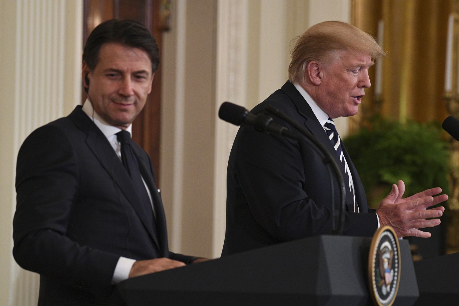 &nbsp;Giuseppe Conte e Donald Trump