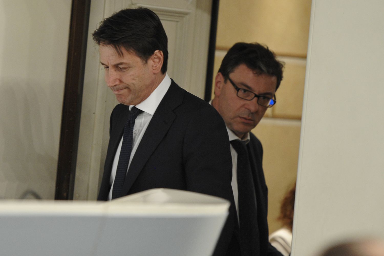 &nbsp;Il premier Giuseppe Conte e il sottosegretario Giancarlo Giorgetti&nbsp;