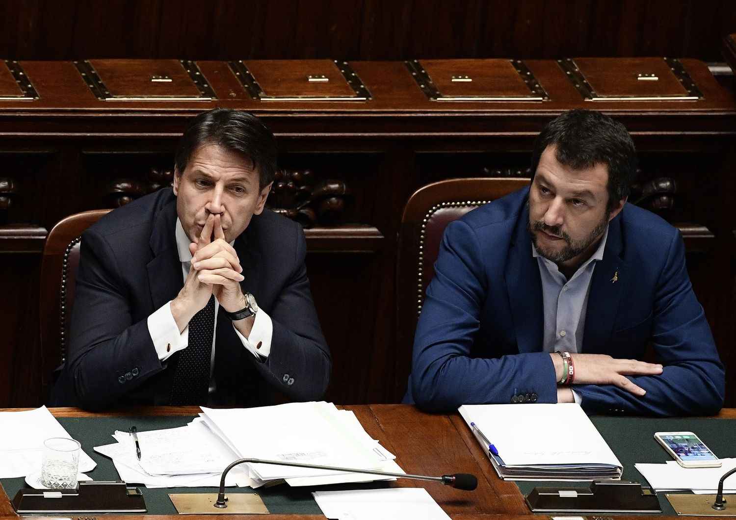 &nbsp;Giuseppe Conte-Matteo Salvini (AFP)