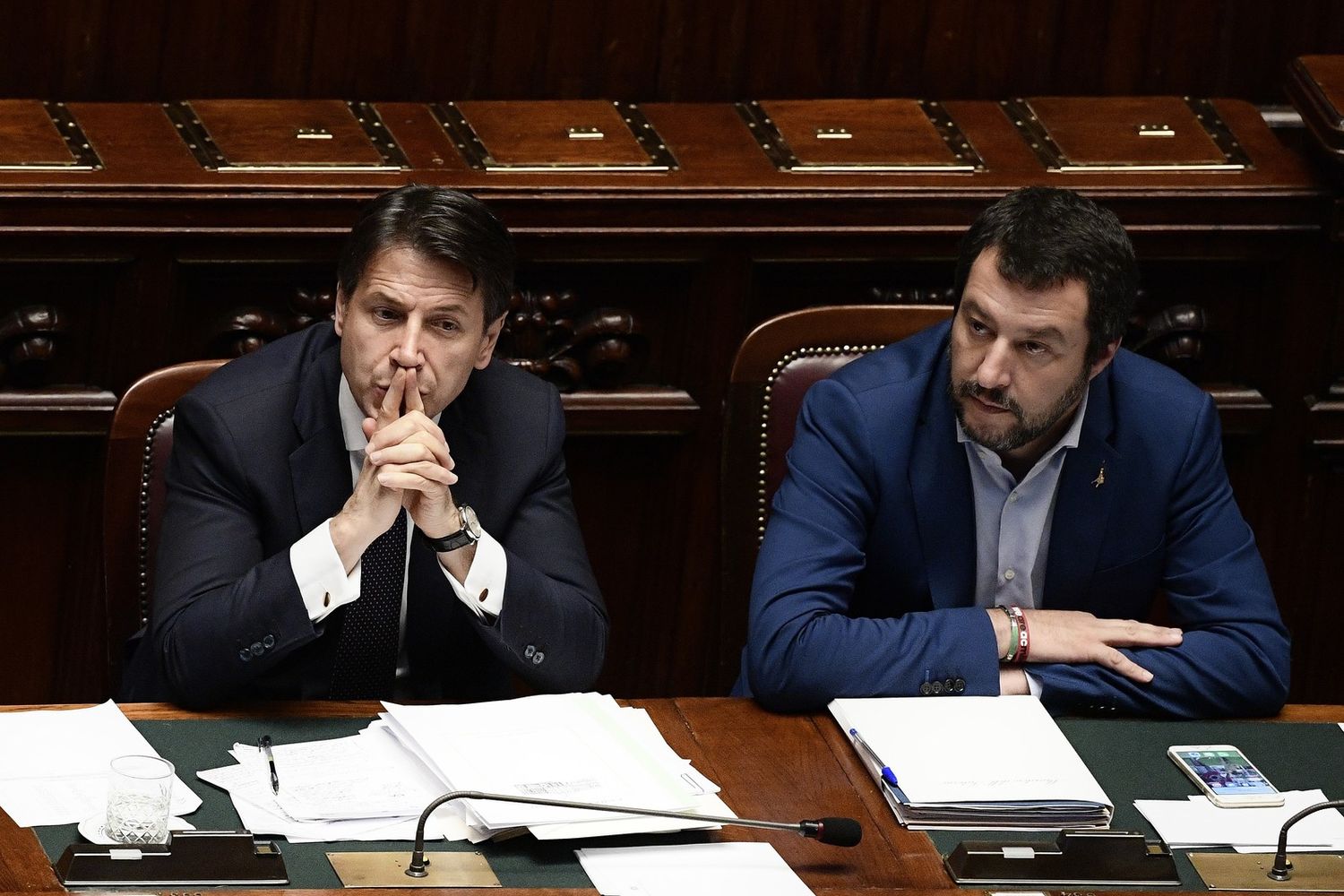 &nbsp;Giuseppe Conte-Matteo Salvini (AFP)