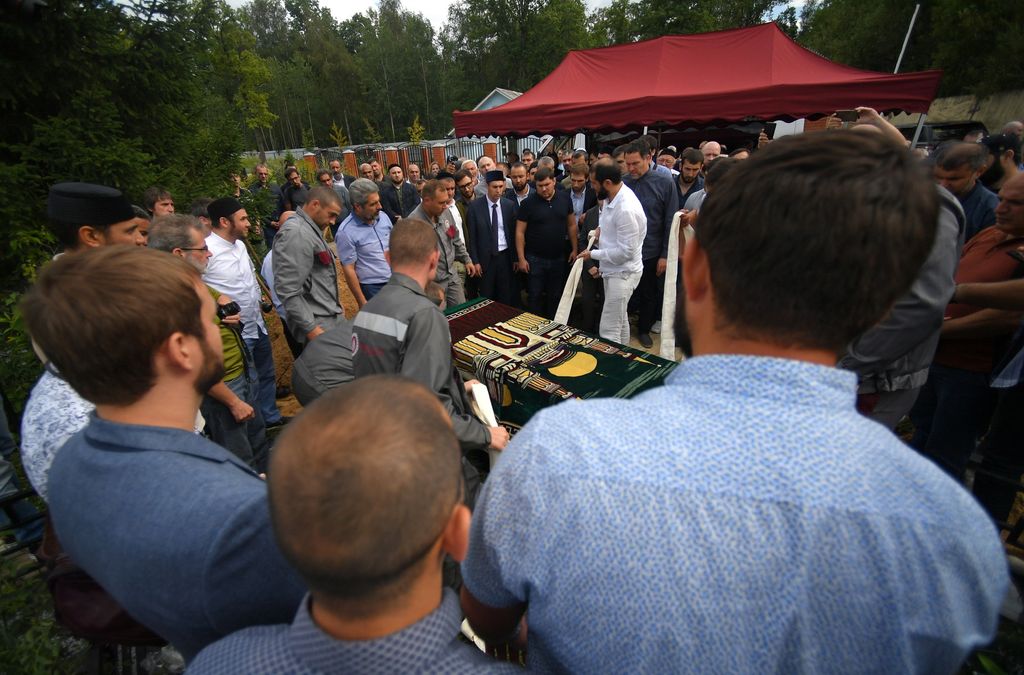 &nbsp; Un'immagine dei funerali del regista Aleksandr Rastorguyev, il 7 agosto 2018