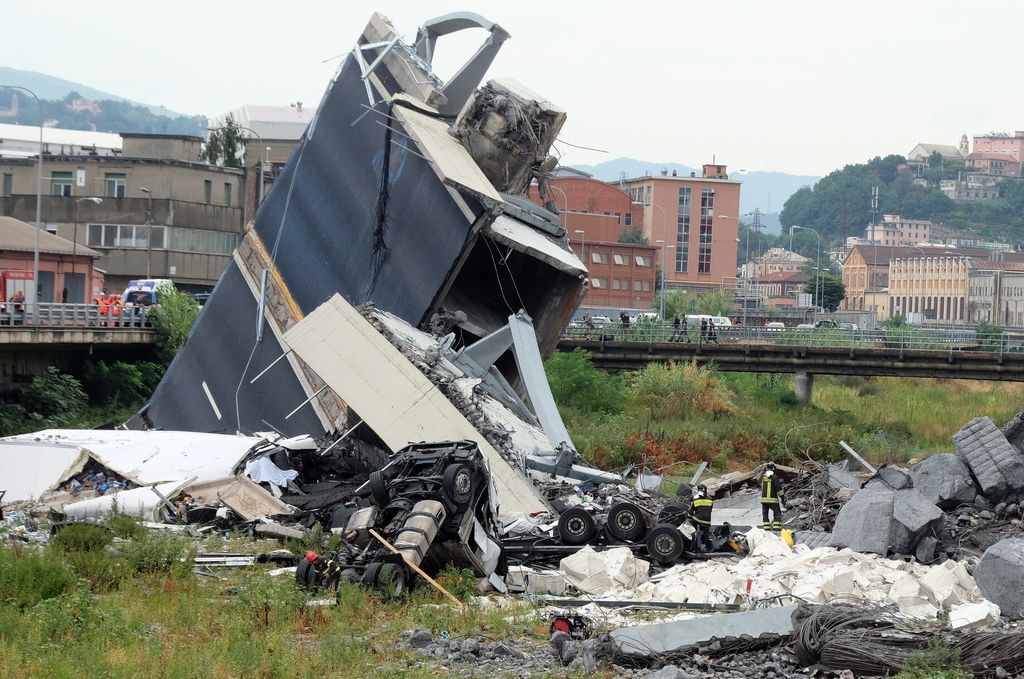 &nbsp;Il Ponte Morandi crollato, a Genova