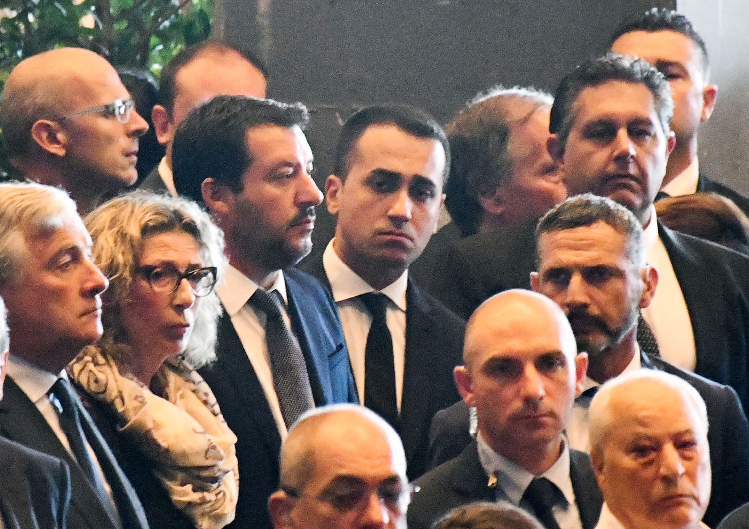 &nbsp;Matteo Salvini e Luigi Di Maio ai funerali delle vittime del crollo del Ponte Morandi a Genova