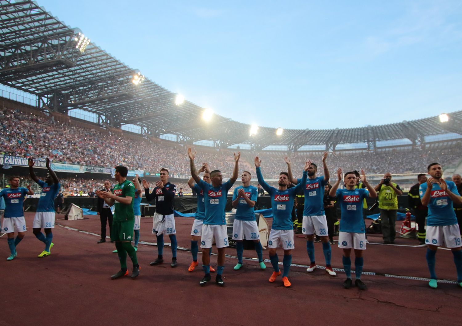 &nbsp;I giocatori nel Napoli nello stadio San Paolo