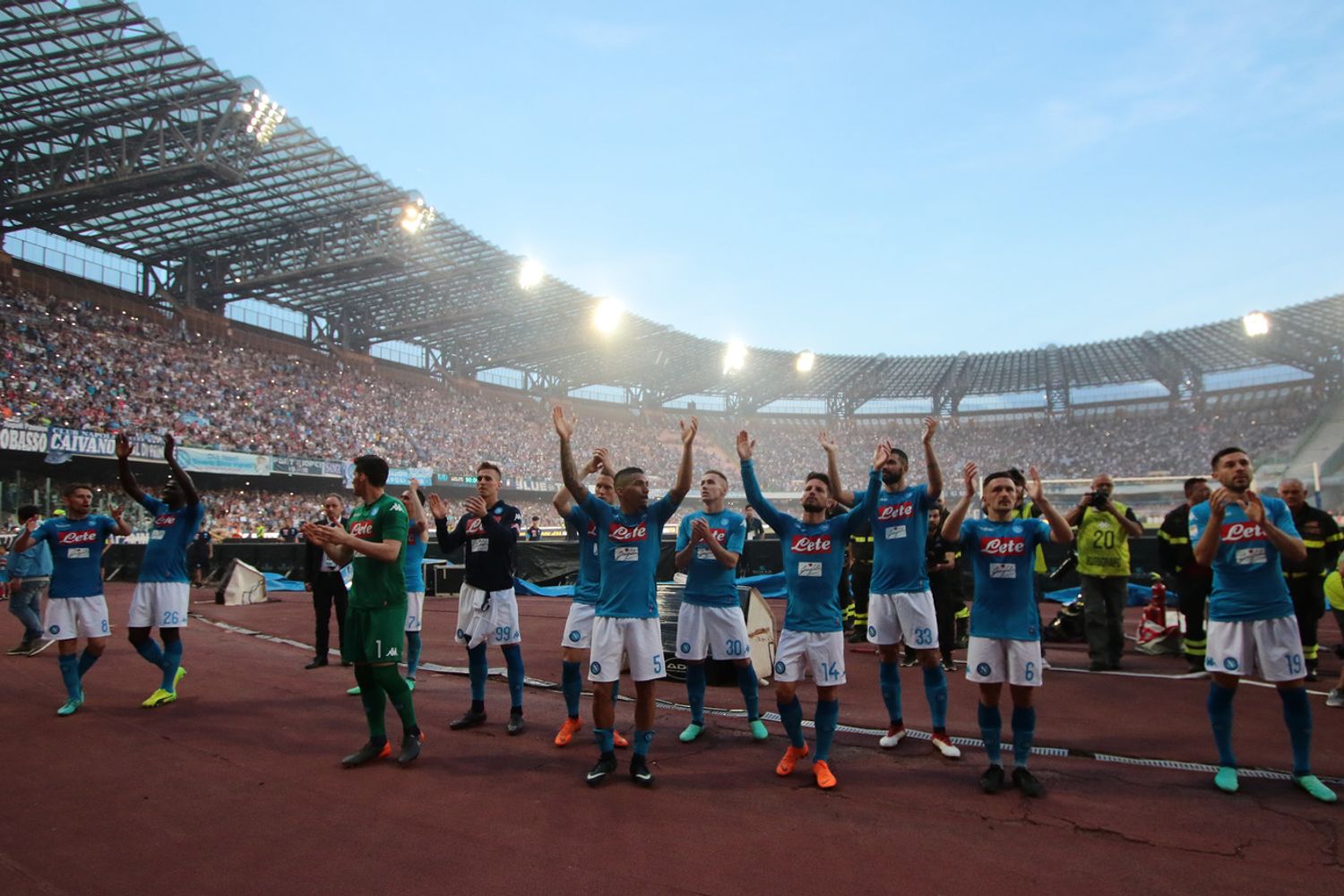 &nbsp;I giocatori nel Napoli nello stadio San Paolo
