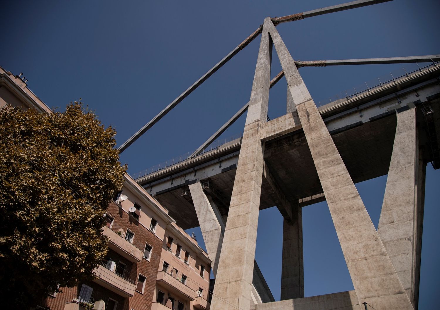 &nbsp;Il ponte Morandi di Genova, una veduta dei tiranti&nbsp;