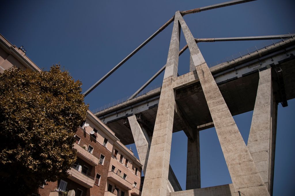 &nbsp;Il ponte Morandi di Genova, una veduta dei tiranti&nbsp;