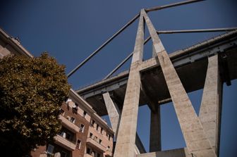 &nbsp;Il ponte Morandi di Genova, una veduta dei tiranti&nbsp;