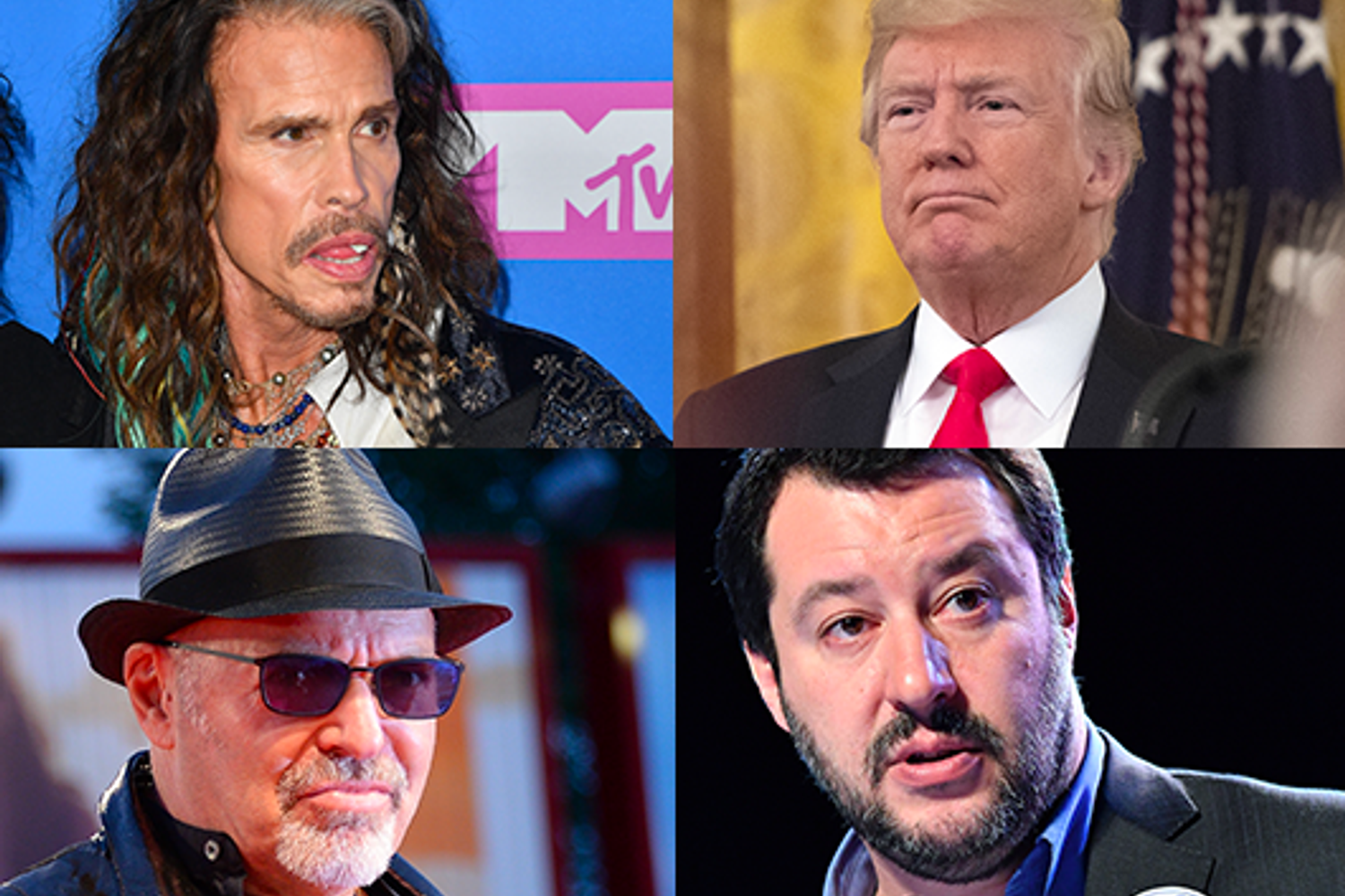 &nbsp;Steven Tyler Trump&nbsp;Vasco Rossi&nbsp;Matteo Salvini (AFP)