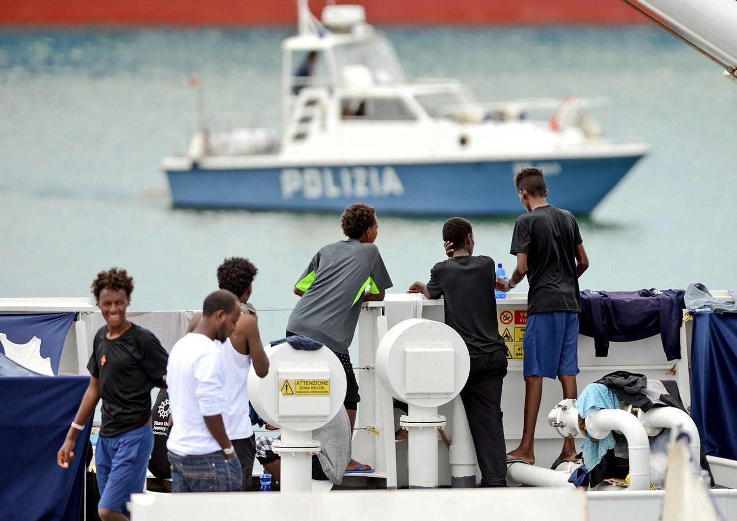I migranti a bordo della nave Diciotti&nbsp;