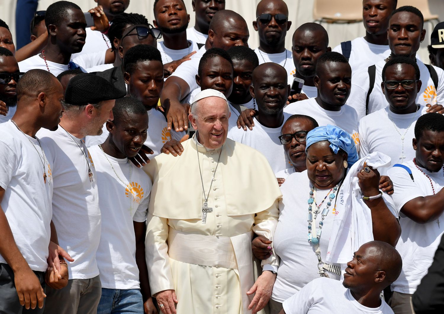 &nbsp;Papa Francesco con i migranti a San Pietro