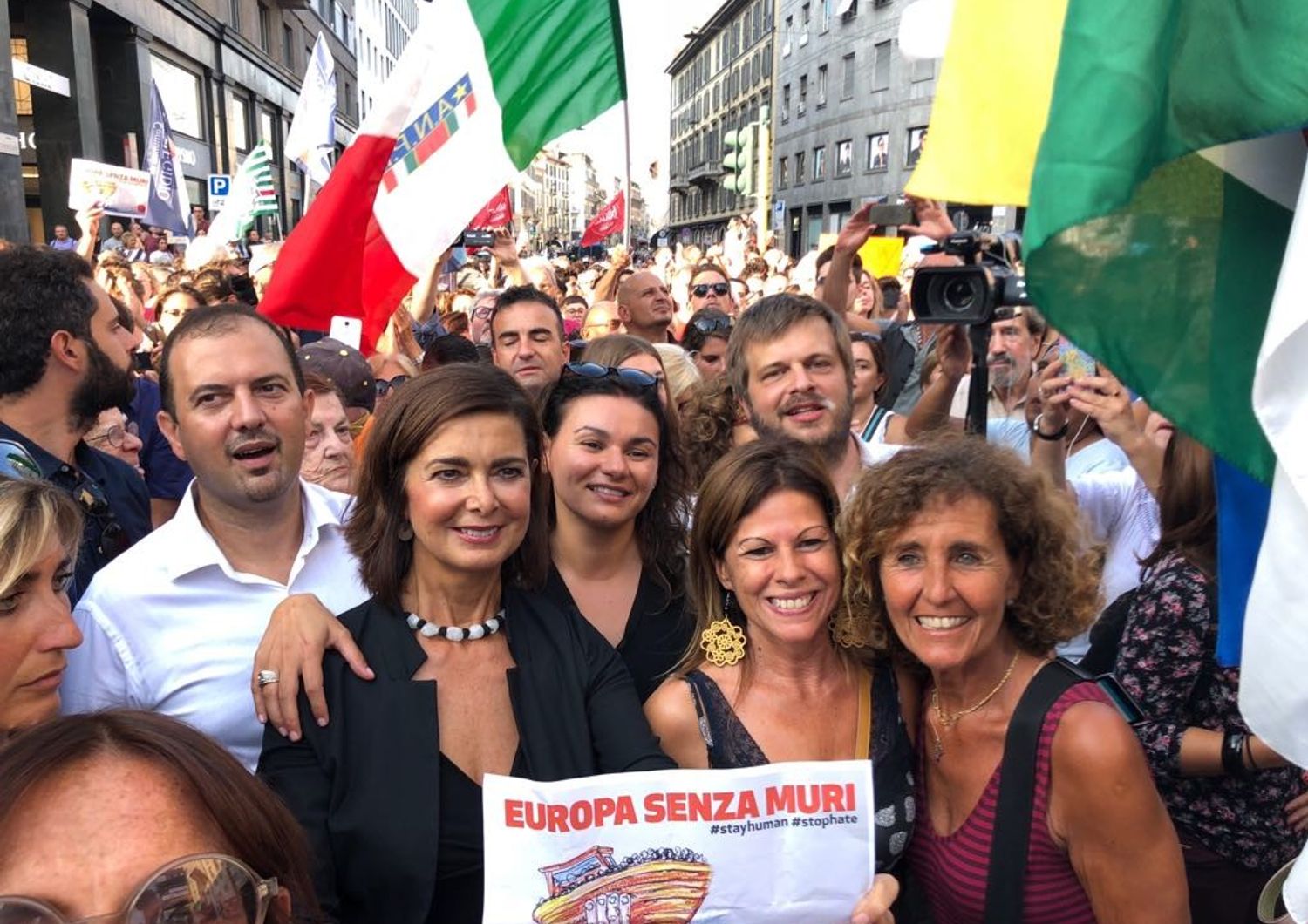 &nbsp;Laura Boldrini alla manifestazione contro il vertice Salvini-Orb&agrave;n