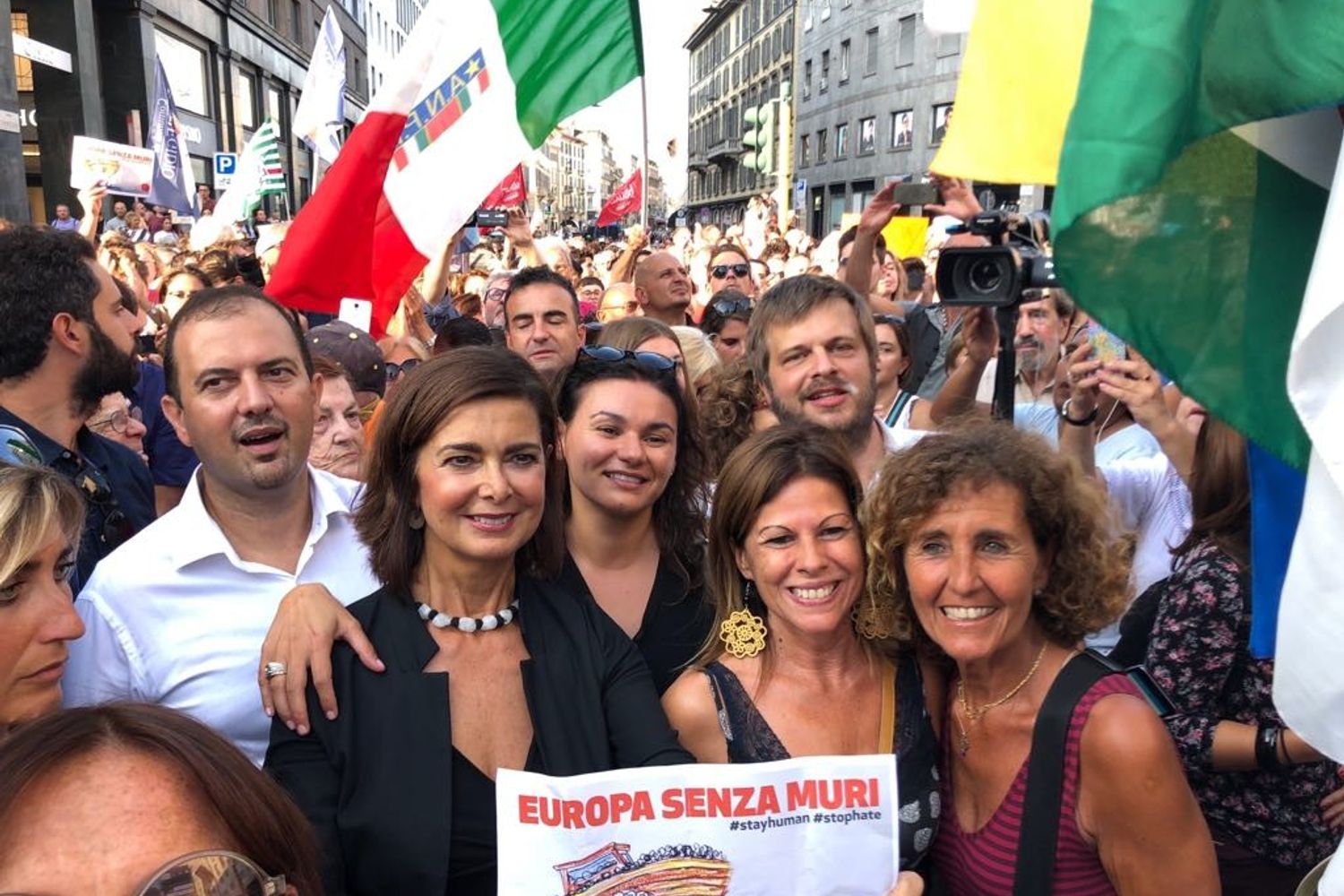 &nbsp;Laura Boldrini alla manifestazione contro il vertice Salvini-Orb&agrave;n