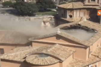 crollo tetto chiesa S. Giuseppe dei Falegnami al Foro a Roma
