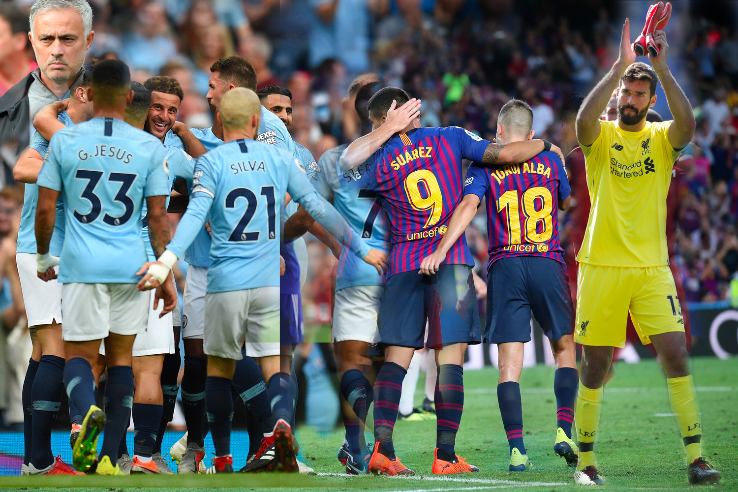 &nbsp;Mourinho, Manchester City, Barcellona, Alisson (AFP)