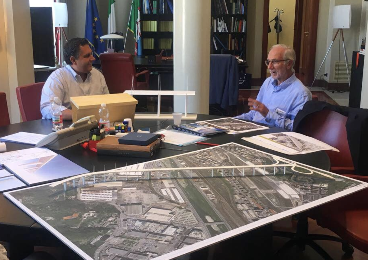 &nbsp;L'architetto Renzo Piano e il governatore della Liguria Giovanni Toti