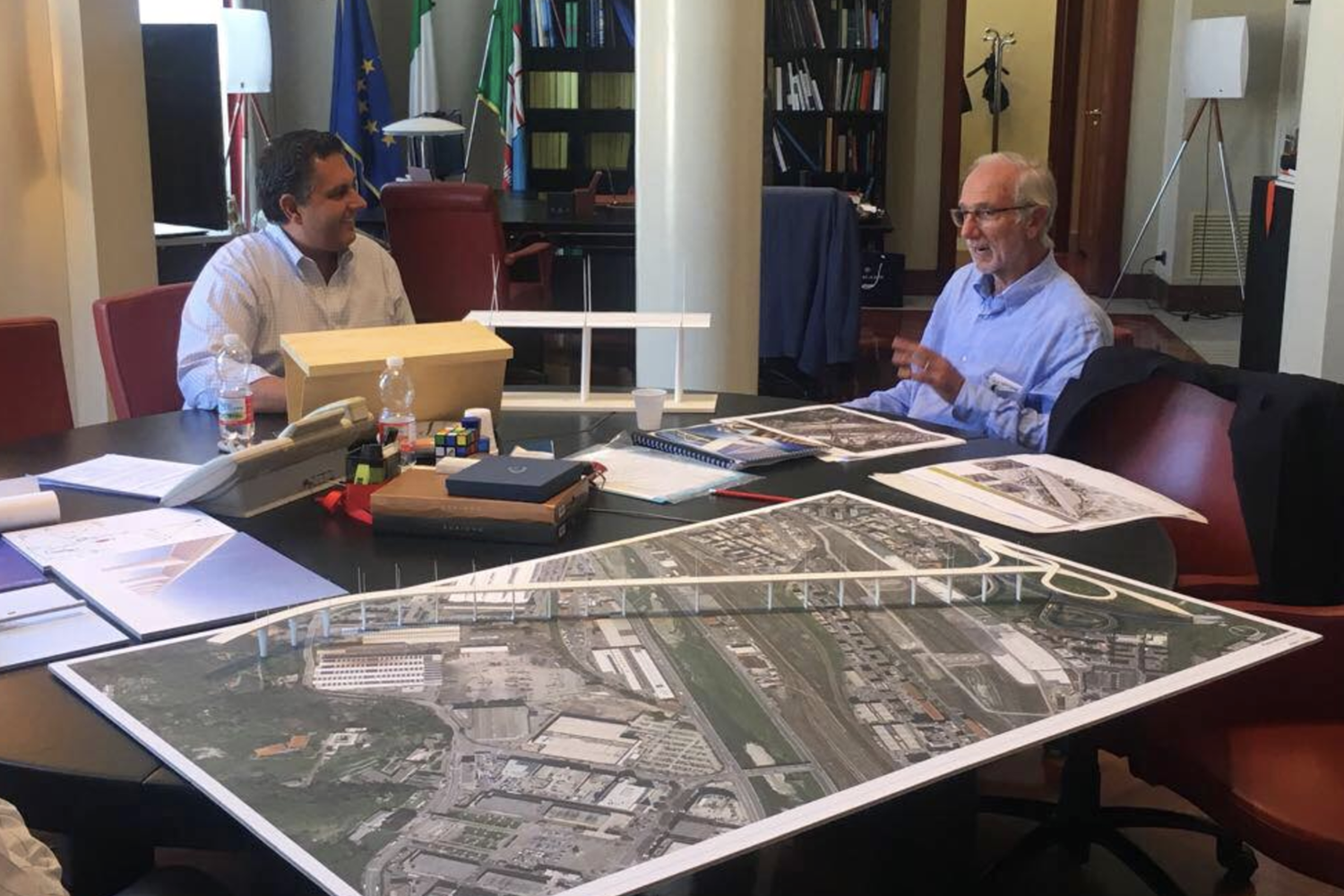 &nbsp;L'architetto Renzo Piano e il governatore della Liguria Giovanni Toti