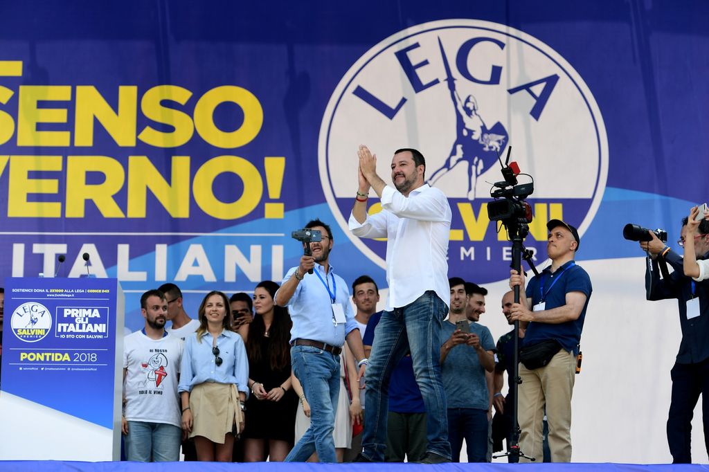 &nbsp; Matteo Salvini a Pontida