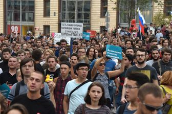 Manifestazione di protesta a Mosca contro l'aumento dell'eta' pensionabile&nbsp;