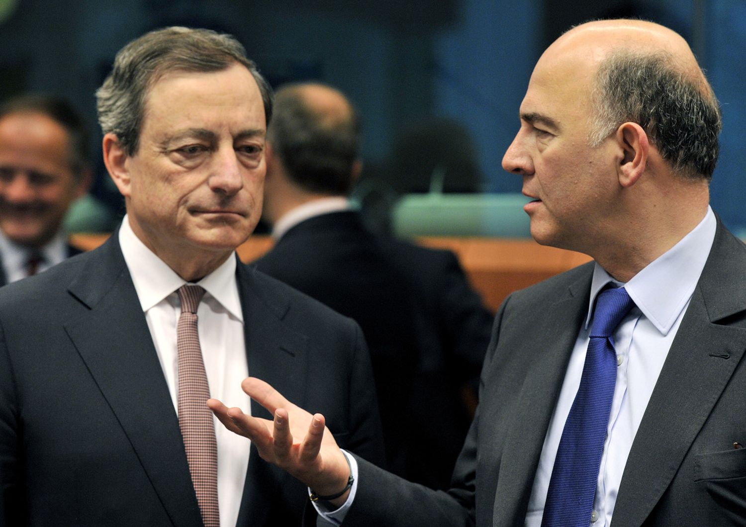 &nbsp;Mario Draghi e Pierre Moscovici
