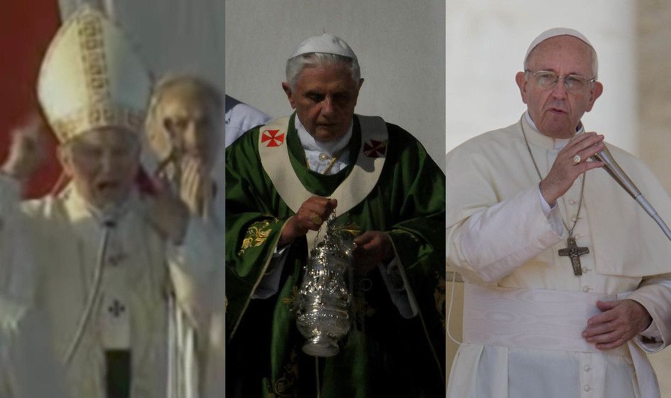 Papa Giovanni Paolo II, Benedetto XVI e Papa Francesco&nbsp;