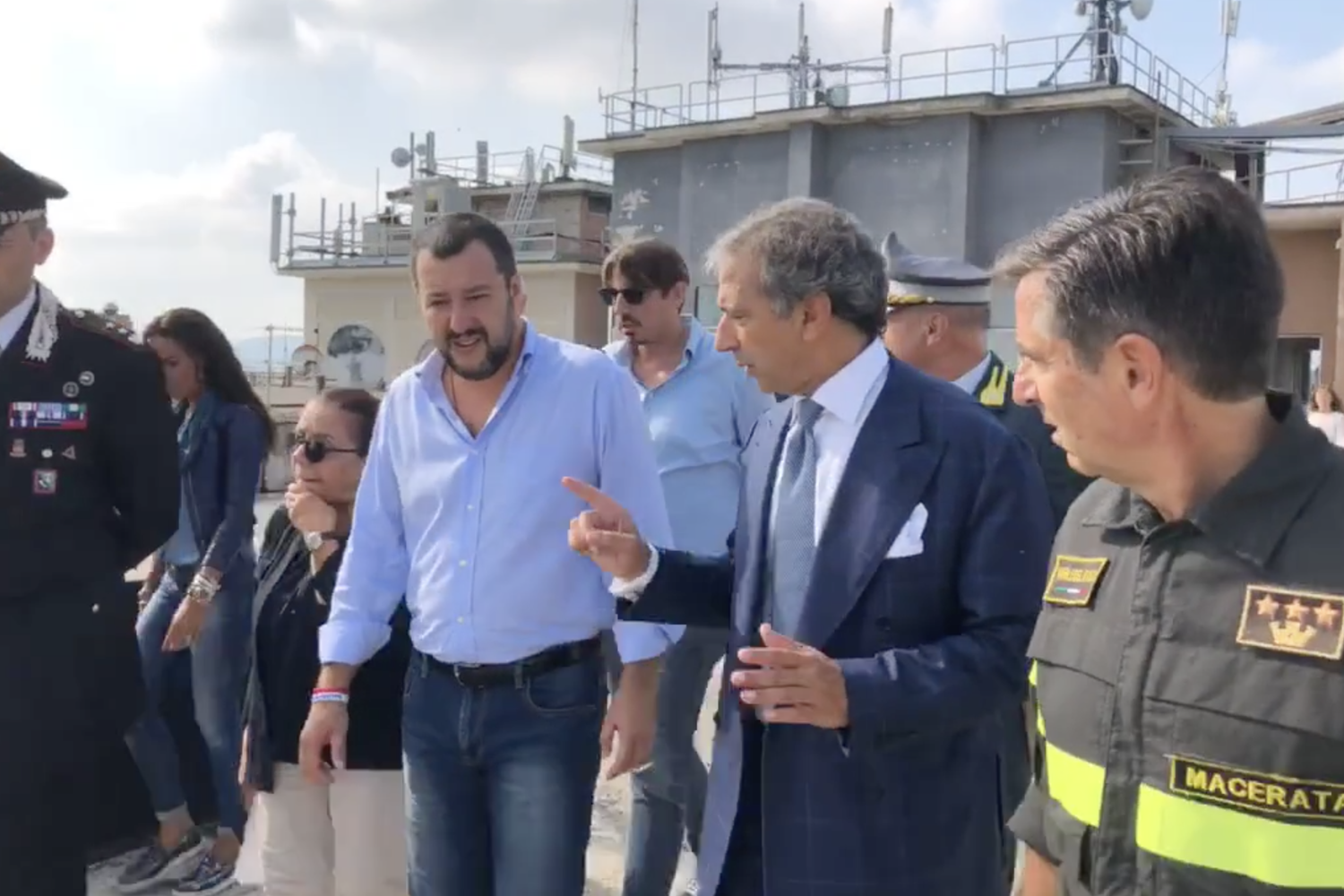 &nbsp;Matteo Salvini con il questore di Macerata, Antonio Pignataro