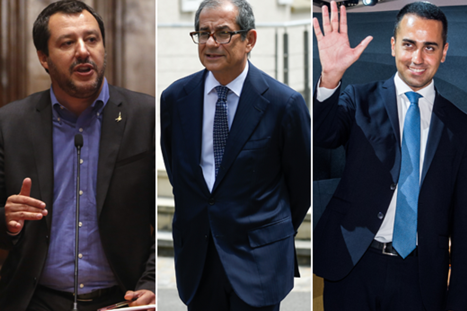 Giovanni Tria, Luigi Di Maio, Matteo Salvini &nbsp;