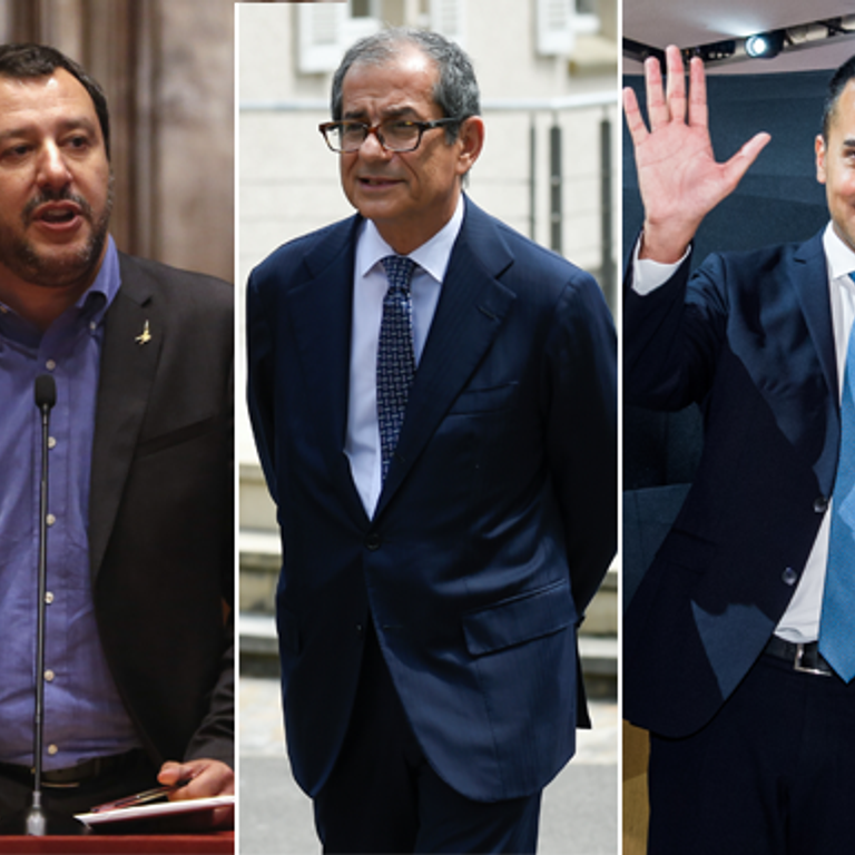 Giovanni Tria, Luigi Di Maio, Matteo Salvini &nbsp;