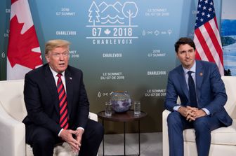 &nbsp;Donald Trump e Justin Trudeau