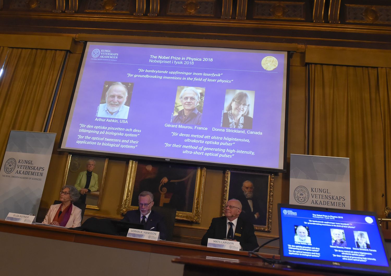 La reale accademia di Stoccolma assegna il Premio nobel per la Fisica 2018