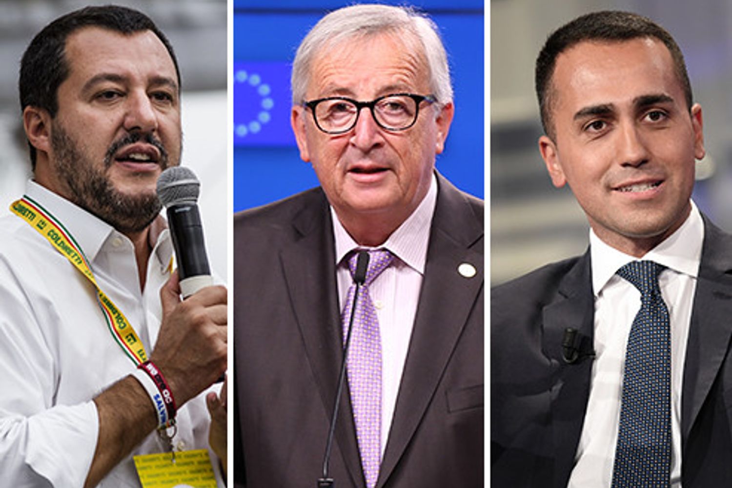Salvini - Juncker - Di Maio&nbsp;