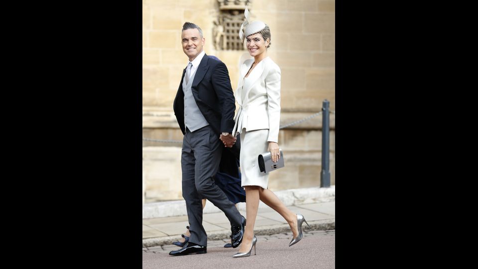 Il cantante Robbie Williams con sua moglie Ayda Field
