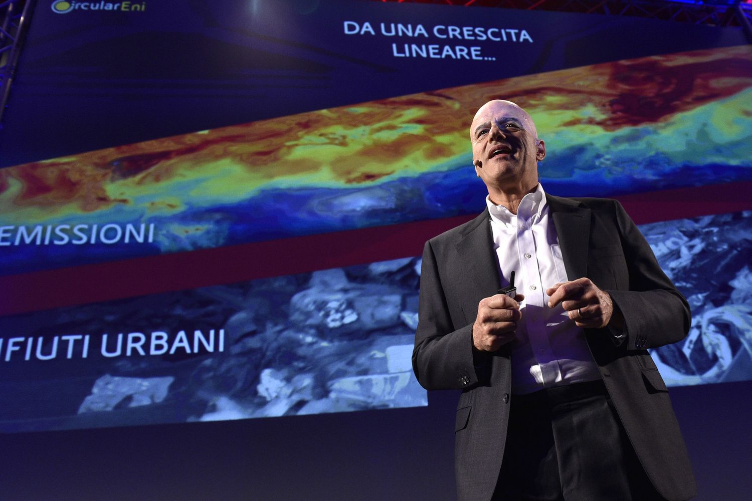 &nbsp;L'Ad di Eni, Claudio Descalzi durante la presentazione del rapporto Agi-Censis