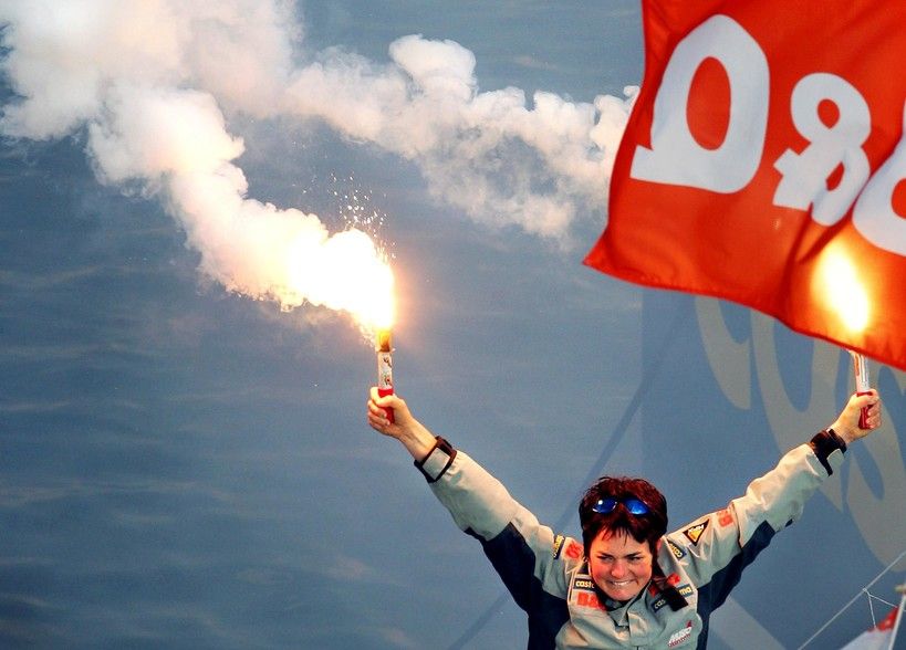 &nbsp;Ellen Macarthur nel 2005 quando batt&eacute; il record di circumnavigazione del globo in solitaria