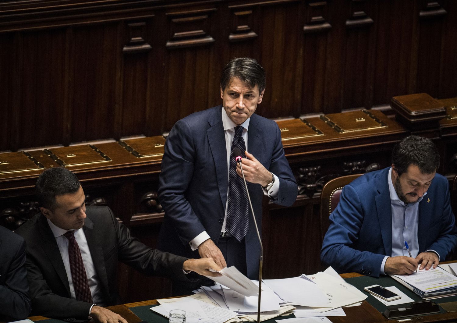 &nbsp;Luigi Di Maio, Giuseppe Conte e Matteo Salvini&nbsp;