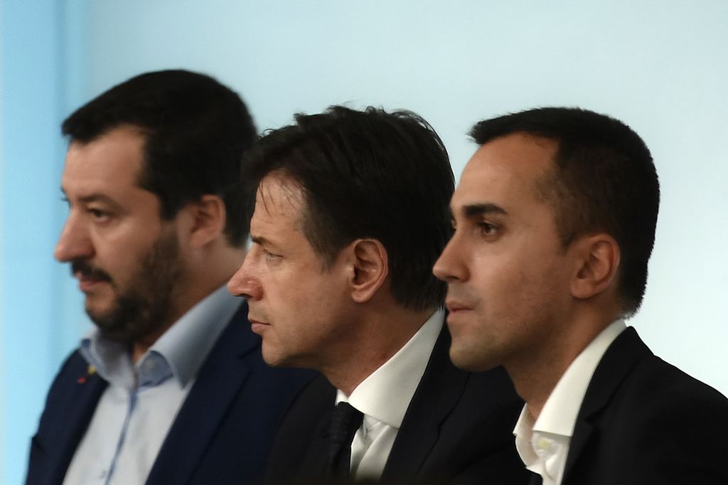 &nbsp; Luigi Di Maio, Giuseppe Conte e Matteo Salvini&nbsp;