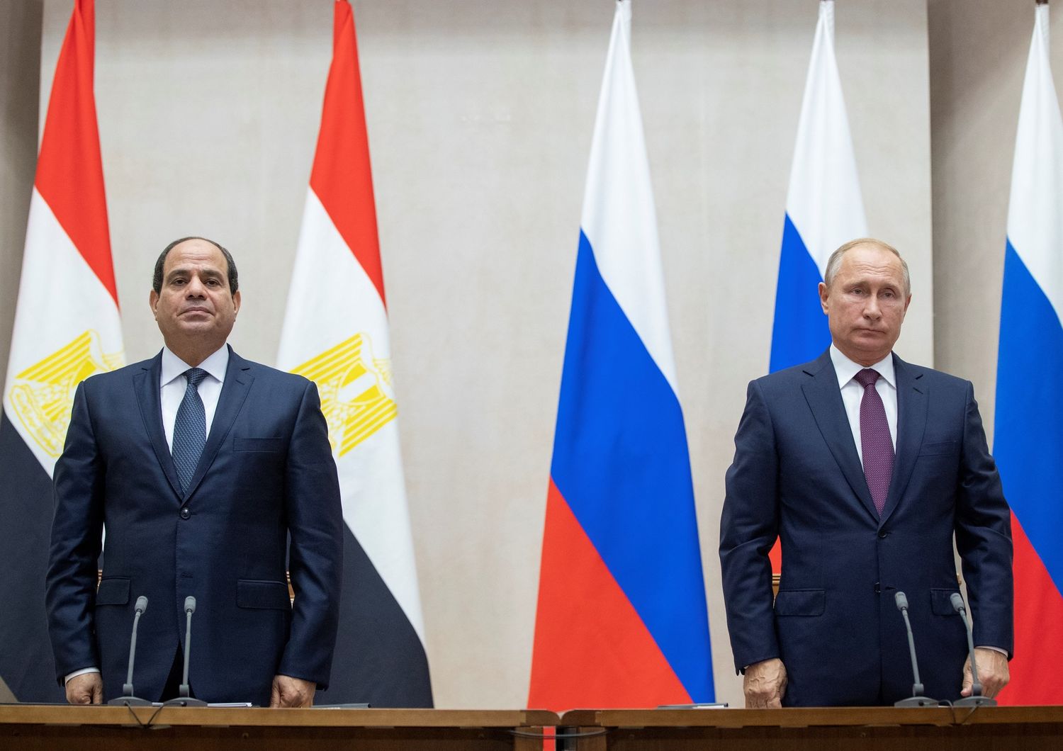 Abdel Fattah al Sisi e Vladimir Putin (Afp)