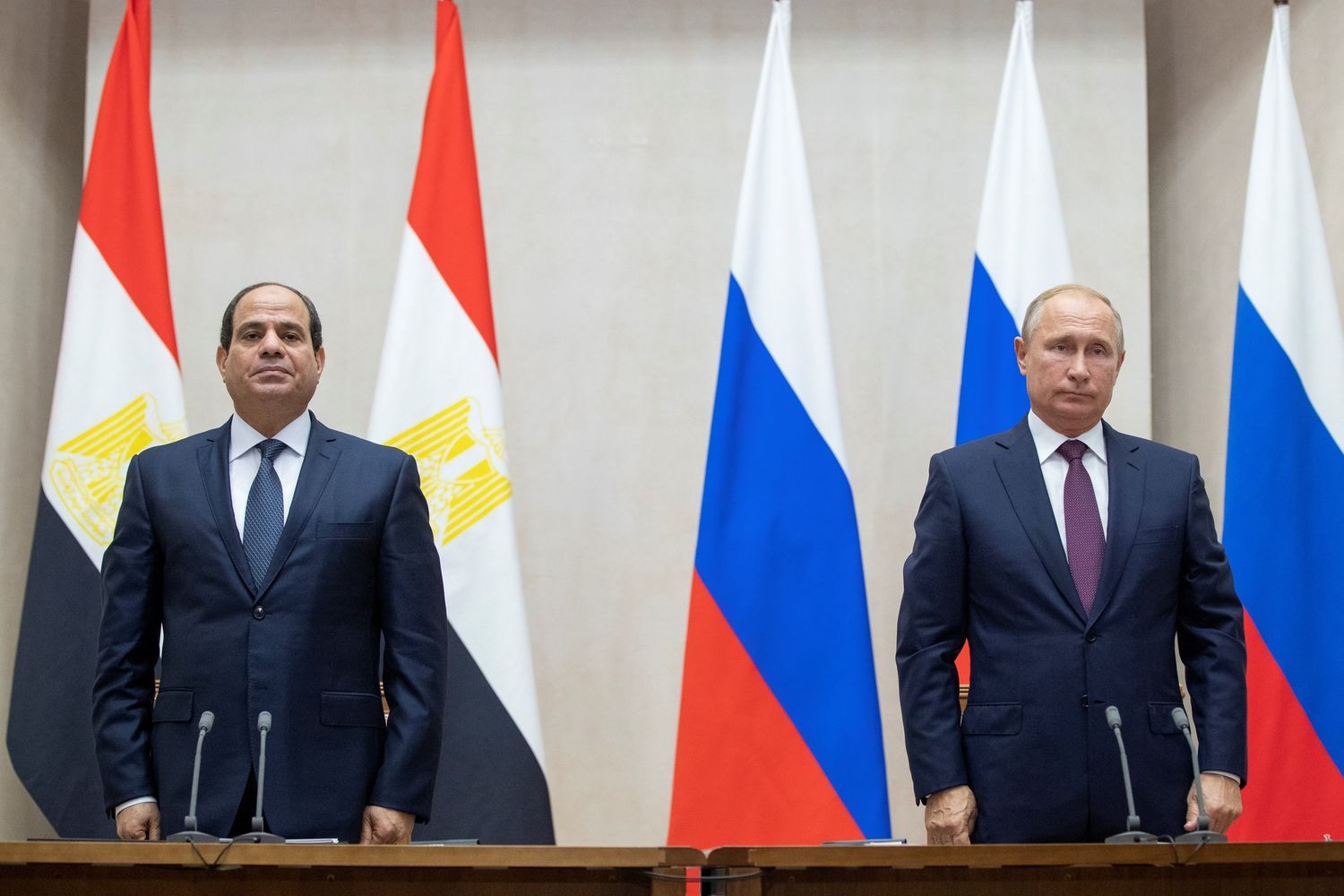 Abdel Fattah al Sisi e Vladimir Putin (Afp)