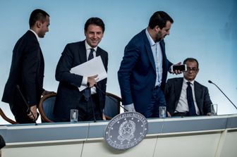 &nbsp;Luigi Di Maio-Giuseppe Conte-Matteo Salvini-Giovanni Tria (AGF)