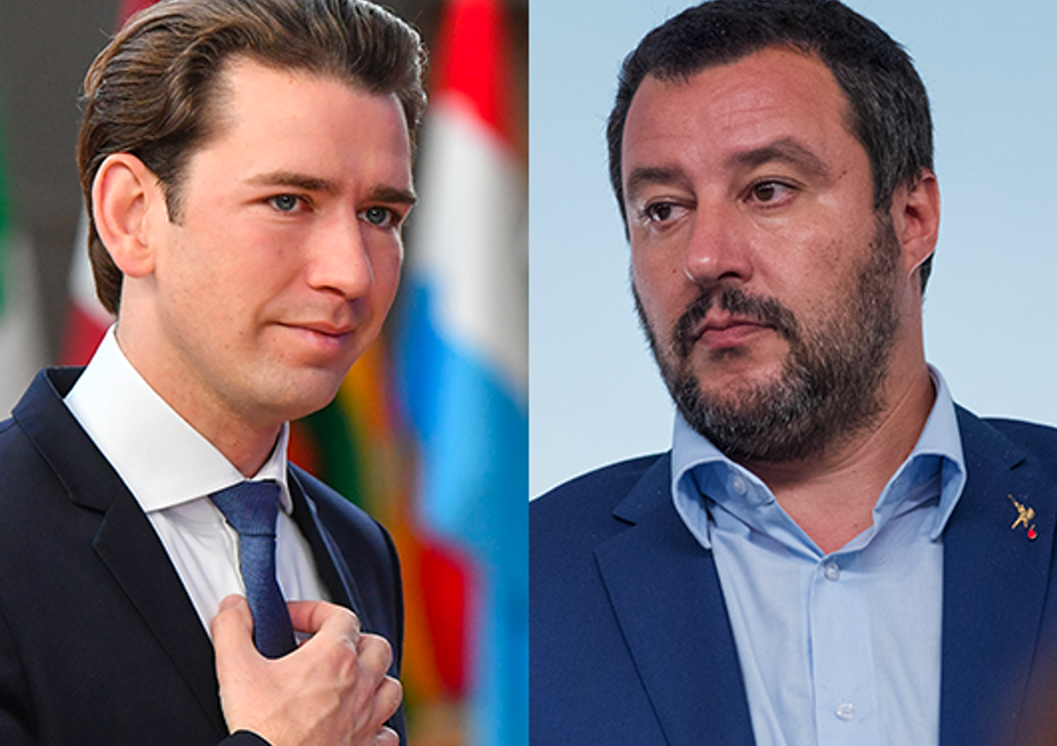 &nbsp;Sebastian Kurz -Matteo Salvini (AFP)&nbsp;